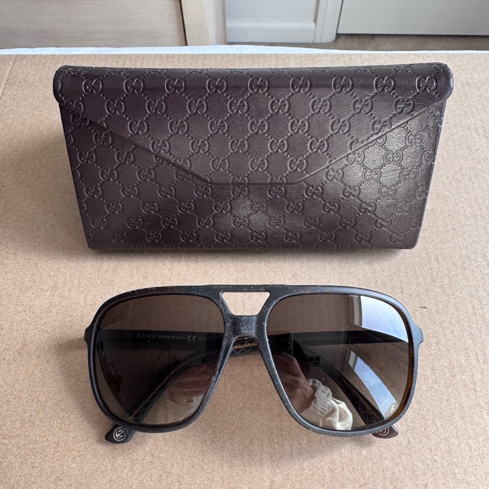 Gucci GG1091/S Oversized Aviator Sunglasses